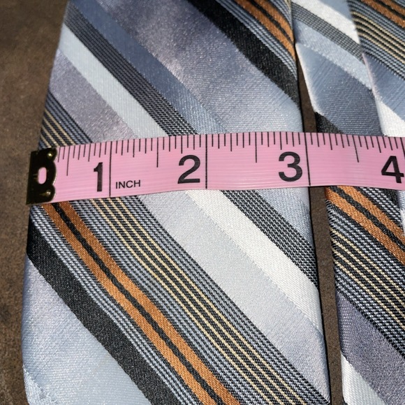 Vintage JC Penny The Mens‎ Shop Neck Tie Adult Mens Gray Striped Polyester - Picture 3 of 4